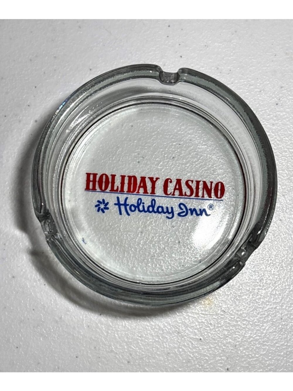 Vintage Holiday Casino Las Vegas Glass Ashtray Holiday Inn Memorabilia Vtg